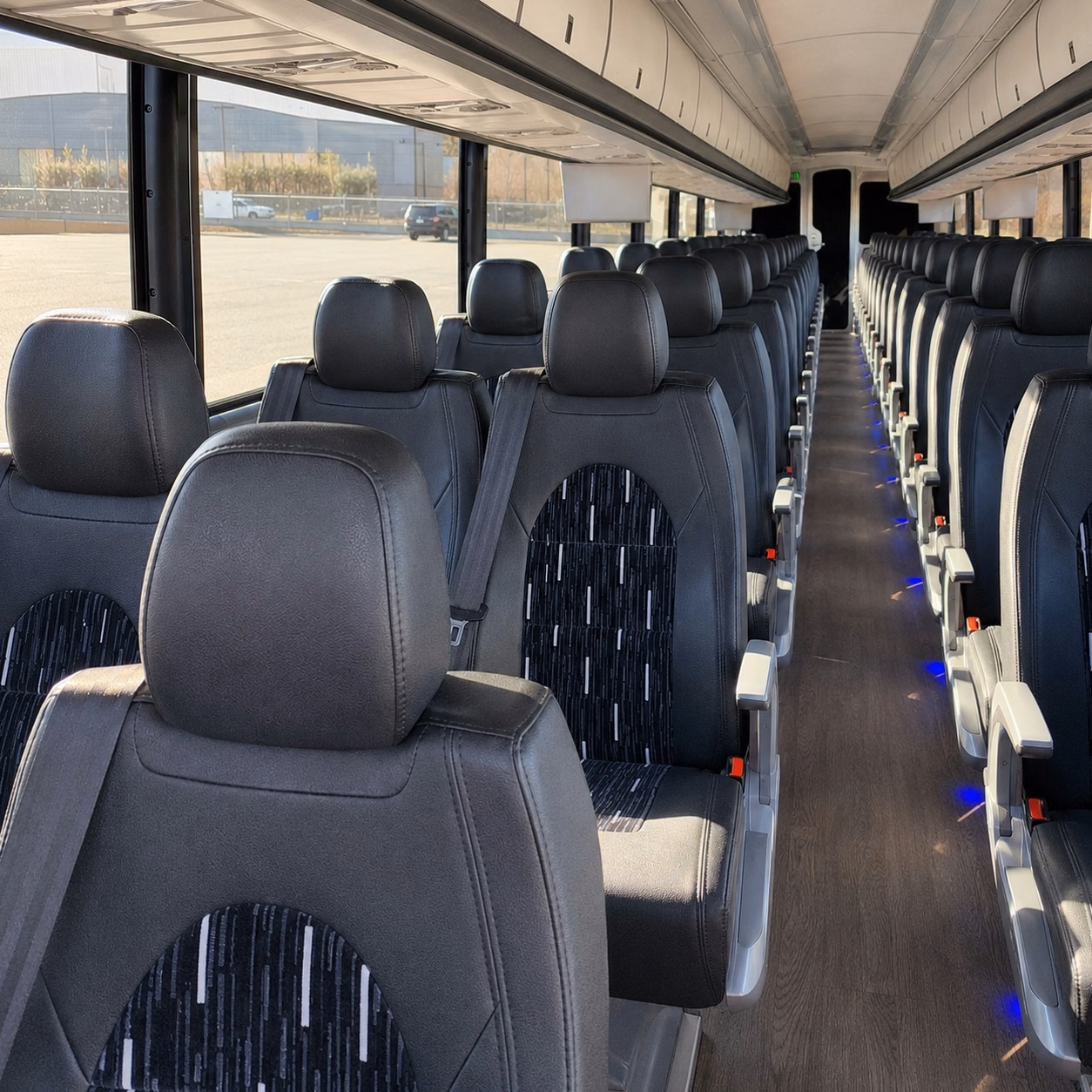 56 passenger charter bus interior